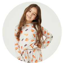 06 pijama infantil feminino longo termico foods