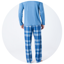 03 pijama masculino longo dudu suede xadrez jeans