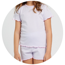 02 pijama infantil feminino curto duda ribana poa rosa