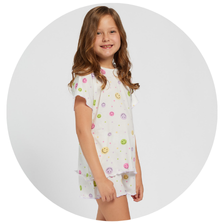 01 pijama infantil feminino curto nina suede smile