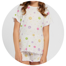 02 pijama infantil feminino curto nina suede smile